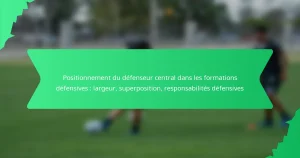 Positionnement du défenseur central dans les formations défensives : largeur, superposition, responsabilités défensives